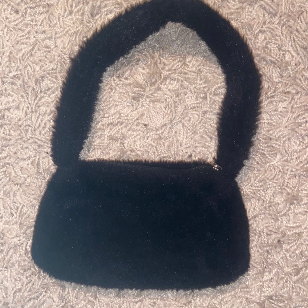 Fluffy black purse